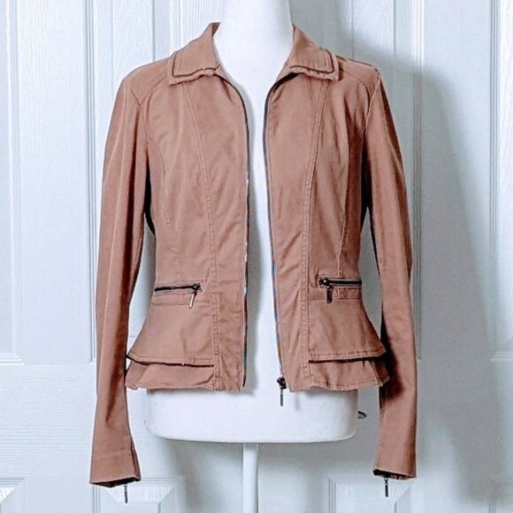 WHITE HOUSE BLACK MARKET Women's  Rhinestone Accent Jacket  Size 6  Clay Brown - Picture 4 of 11